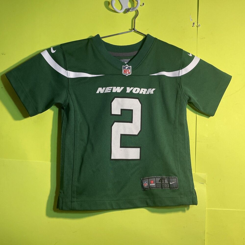 Nike Toddler Zach Wilson Green New York Jets Game Jersey#2 in size 4T With Free